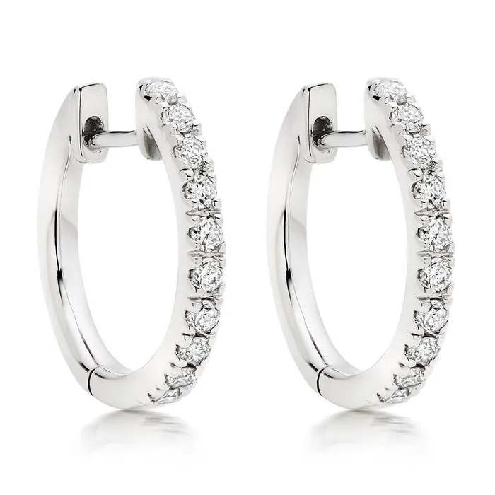 Earrings GB Women Hoop Earrings Round Cut 2 Carats Natural Earth Mined Diamonds Gold White 14K Earrings GB Women Hoop Earrings Round Cut 2 Carats Natural Earth Mined Diamonds Gold White 14K