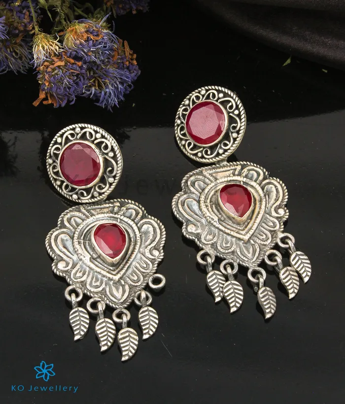Earrings Gemstone The Vritti Silver Earrings