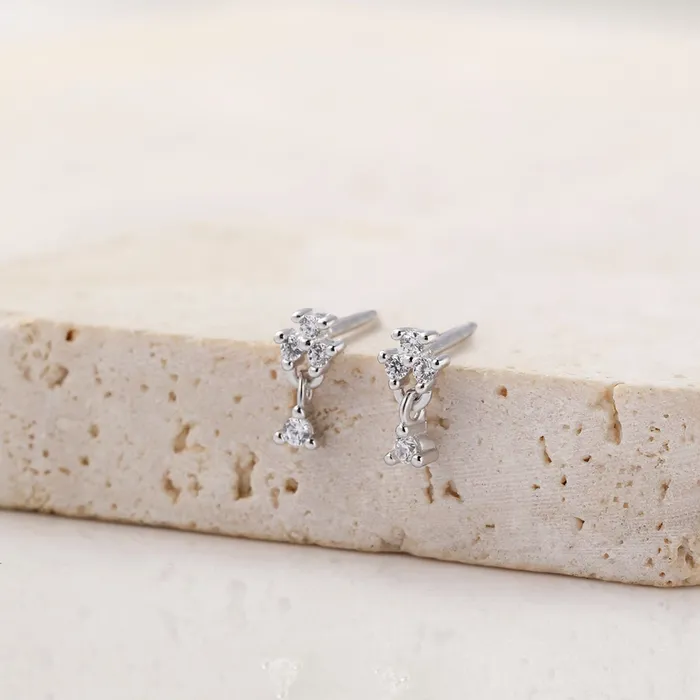 Earrings Hey Happiness Flower Drop Stud Earrings Sterling Silver Earrings Hey Happiness Flower Drop Stud Earrings Sterling Silver