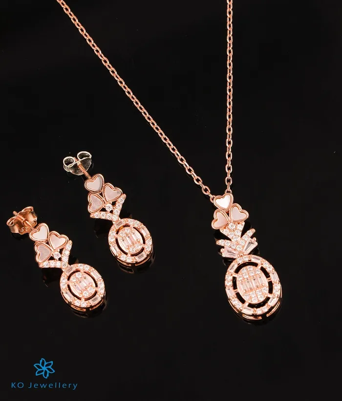 Earrings Imported The Sweetheart Silver Rosegold Necklace Earrings