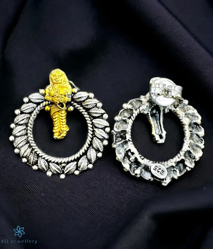 Earrings Kolhapur The Nartaki Antique Silver Earrings TwoTone Earrings Kolhapur The Nartaki Antique Silver Earrings TwoTone