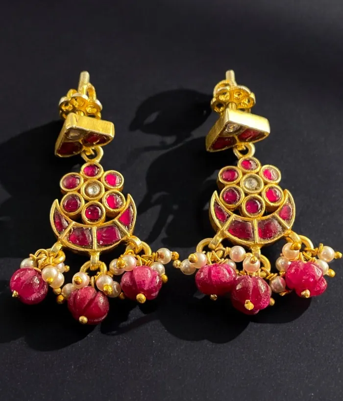 Earrings Kundan The Zehra Silver Kundan Earrings