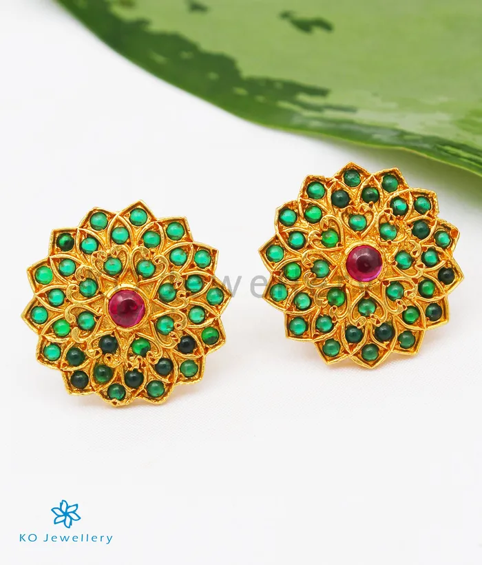 Earrings The Aikya Silver Earstuds Green Silversmith