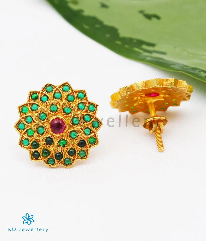 Earrings The Aikya Silver Earstuds Green Silversmith