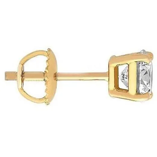 Earrings Yellow Gold Mens Jewelry 1 Ct Natural Earth Mined Diamond Single Stud GB Earrings Yellow Gold Mens Jewelry 1 Ct Natural Earth Mined Diamond Single Stud GB