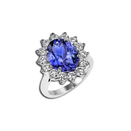 Engagement Ring 525 Ct Tanzanite With Natural Earth Mined Diamonds White Gold 14K GB Rings Engagement Ring 525 Ct Tanzanite With Natural Earth Mined Diamonds White Gold 14K GB Rings