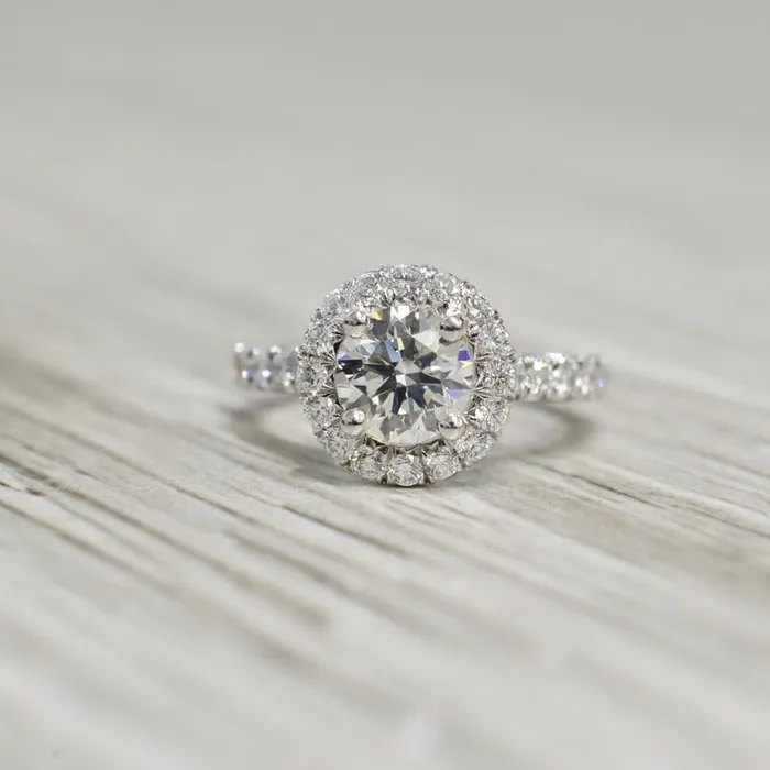 GB 150 Carats Natural Earth Mined Diamond Engagement Ring Halo White Gold Rings GB 150 Carats Natural Earth Mined Diamond Engagement Ring Halo White Gold Rings