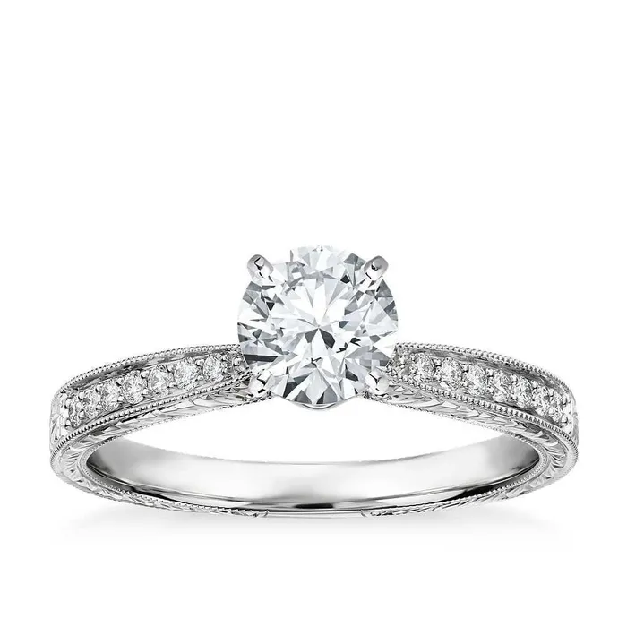 GB 3 Ct Solitaire With Accents Round Cut Natural Earth Mined Diamonds Wedding Ring Rings GB 3 Ct Solitaire With Accents Round Cut Natural Earth Mined Diamonds Wedding Ring Rings