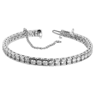 GB Bracelets 1050 Carats Round Cut Natural Earth Mined Diamonds Channel Set Bracelet White Gold 14K GB Bracelets 1050 Carats Round Cut Natural Earth Mined Diamonds Channel Set Bracelet White Gold 14K