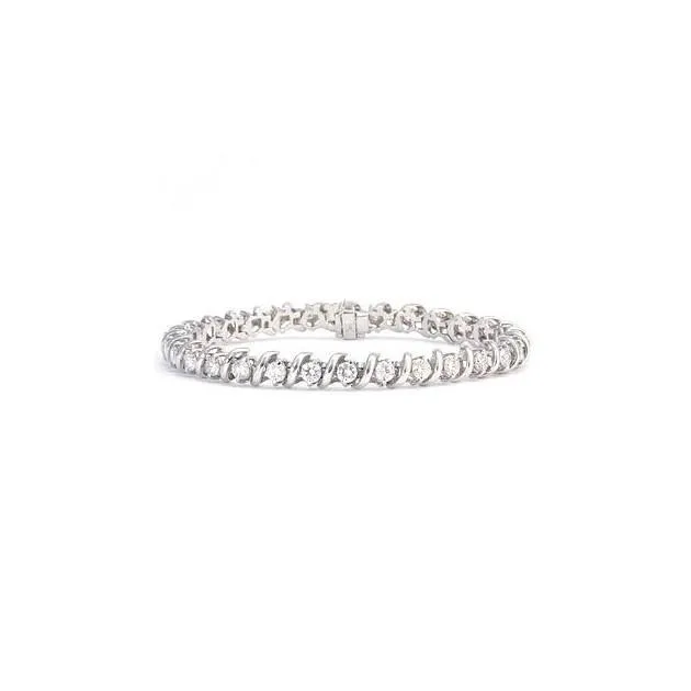 GB Bracelets 450 Ct Round Brilliant Natural Earth Mined Diamond Tennis Bracelet Solid White Gold GB Bracelets 450 Ct Round Brilliant Natural Earth Mined Diamond Tennis Bracelet Solid White Gold