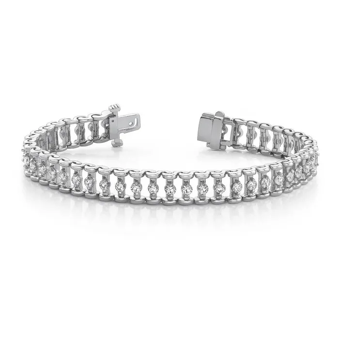 GB Bracelets 505 Ct Round Prong Setting Link Natural Earth Mined Diamond Bracelet White Gold Jewelry GB Bracelets 505 Ct Round Prong Setting Link Natural Earth Mined Diamond Bracelet White Gold Jewelry