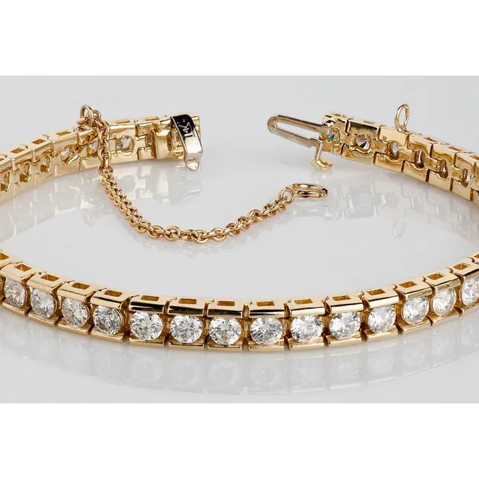 GB Bracelets 880 Carat Round Real Natural Earth Mined Diamonds Tennis Bracelet Channel Set Gold GB Bracelets 880 Carat Round Real Natural Earth Mined Diamonds Tennis Bracelet Channel Set Gold
