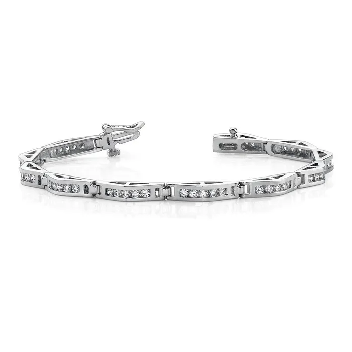 GB Bracelets Gorgeous Round Cut Real Natural Earth Mined Diamond Channel Set Bracelet 6 Carats GB Bracelets Gorgeous Round Cut Real Natural Earth Mined Diamond Channel Set Bracelet 6 Carats