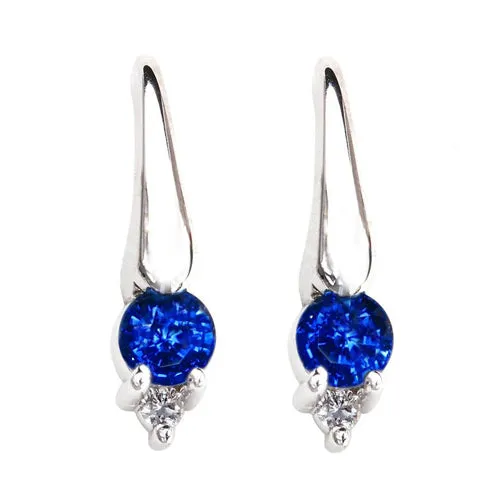 GB Earrings 240 Carats Ceylon Sapphire And Natural Earth Mined Diamond Women Stud Earring GB Earrings 240 Carats Ceylon Sapphire And Natural Earth Mined Diamond Women Stud Earring