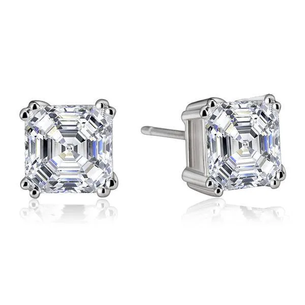 GB Earrings 2 Ct Asscher Cut Natural Earth Mined Diamond Stud Earring Pair Solid White Gold Jewelry GB Earrings 2 Ct Asscher Cut Natural Earth Mined Diamond Stud Earring Pair Solid White Gold Jewelry