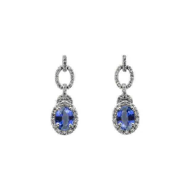 GB Earrings Fancy Sri Lanka Sapphire And Natural Earth Mined Diamond Earrings 6 Carats New GB Earrings Fancy Sri Lanka Sapphire And Natural Earth Mined Diamond Earrings 6 Carats New