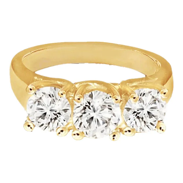 GB Gorgeous 151 Ct Round Brilliant Natural Earth Mined Diamond Three Stone Ring Yellow Gold Rings GB Gorgeous 151 Ct Round Brilliant Natural Earth Mined Diamond Three Stone Ring Yellow Gold Rings