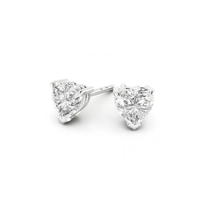 GB Heart Shape 300 Carats Natural Earth Mined Diamonds Studs Earrings White Gold 14K Earrings GB Heart Shape 300 Carats Natural Earth Mined Diamonds Studs Earrings White Gold 14K Earrings