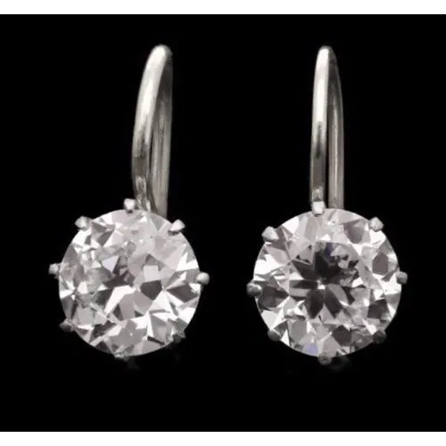GB Natural Earth Mined Diamond Drop Earrings 3 Carats Prong Setting White Gold Earrings GB Natural Earth Mined Diamond Drop Earrings 3 Carats Prong Setting White Gold Earrings
