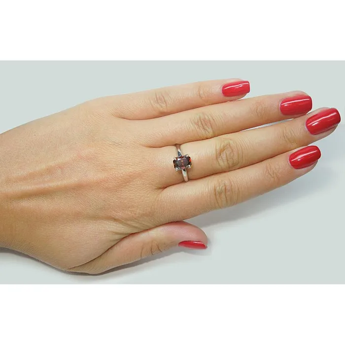 GB Rings 165 Ct Radiant Cut Red Sapphire Ring 14K White Gold GB Rings 165 Ct Radiant Cut Red Sapphire Ring 14K White Gold