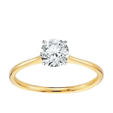 GB Rings 1 Carat Round Cut Solitaire Natural Earth Mined Diamond Promise Ring Two Tone Gold 14K GB Rings 1 Carat Round Cut Solitaire Natural Earth Mined Diamond Promise Ring Two Tone Gold 14K
