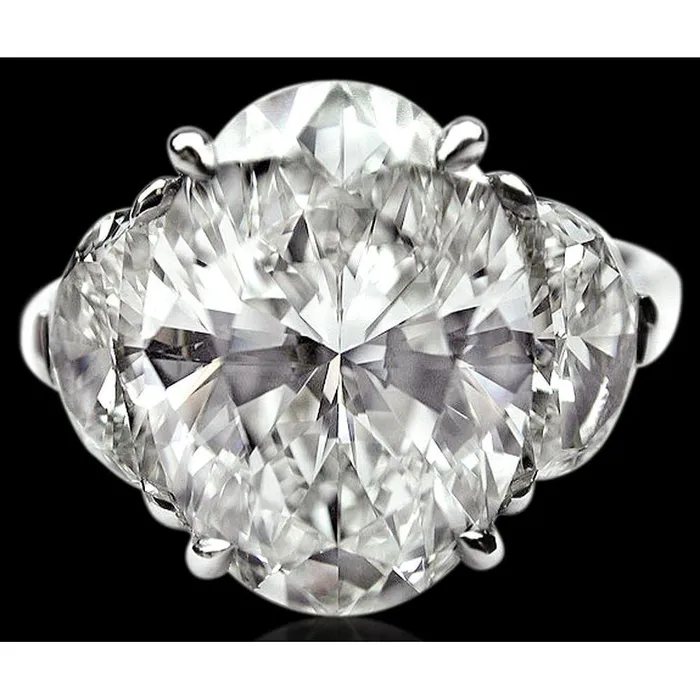 GB Rings 1150 Carats Huge Oval Lab Grown Diamonds Three Stone Wedding Ring White Gold 14K GB Rings 1150 Carats Huge Oval Lab Grown Diamonds Three Stone Wedding Ring White Gold 14K