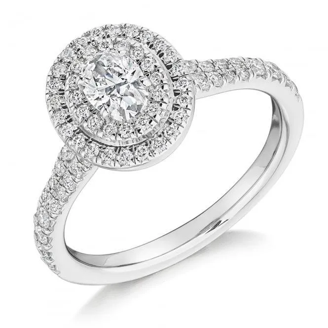GB Rings 207 Carats Oval And Round Natural Earth Mined Diamond Halo Ring