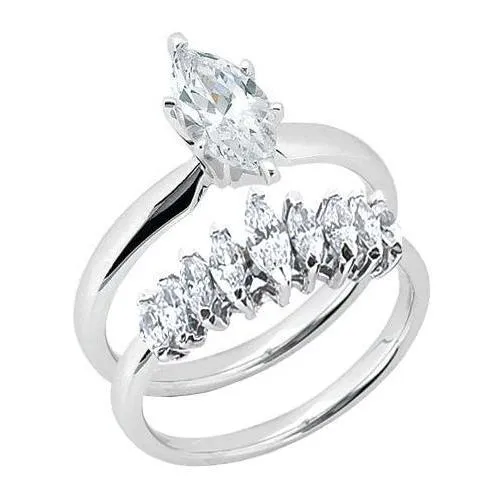 GB Rings 250 Carat Natural Earth Mined Diamond Solitaire Ring Marquise Cut With Band Set GB Rings 250 Carat Natural Earth Mined Diamond Solitaire Ring Marquise Cut With Band Set