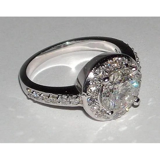 GB Rings 251 Ct Round Natural Earth Mined Diamond Engagement Ring Pave Setting White Gold 14K GB Rings 251 Ct Round Natural Earth Mined Diamond Engagement Ring Pave Setting White Gold 14K