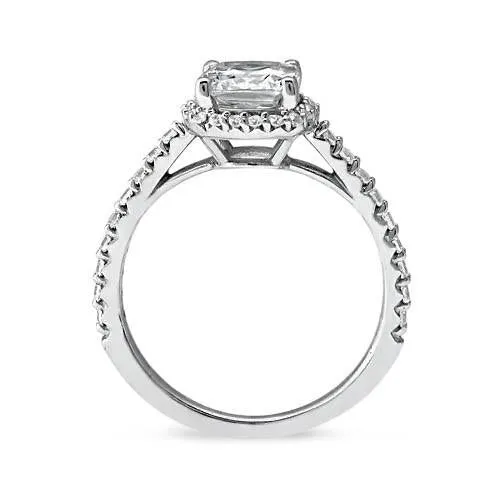 GB Rings 275 Carat Cushion Halo Natural Earth Mined Diamond With Accents Ring White Gold 14K New GB Rings 275 Carat Cushion Halo Natural Earth Mined Diamond With Accents Ring White Gold 14K New
