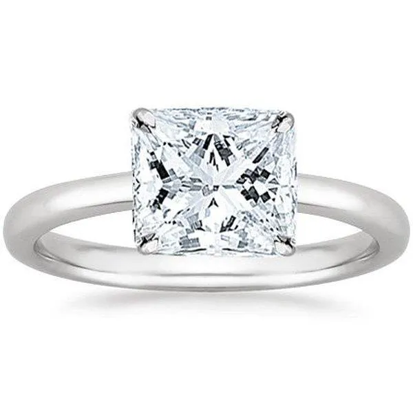 GB Rings 4 Carat Radiant Natural Earth Mined Diamond Solitaire Ring