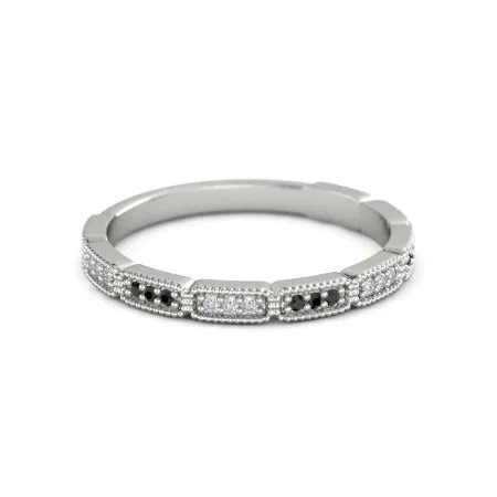 GB Rings Anniversary Band 054 Carats Black Natural Earth Mined Diamonds Vintage White Gold 14K GB Rings Anniversary Band 054 Carats Black Natural Earth Mined Diamonds Vintage White Gold 14K