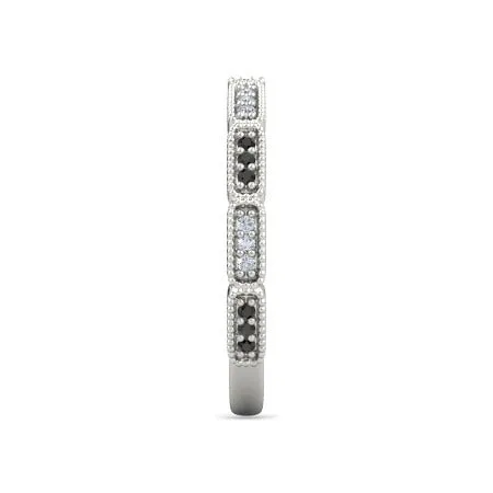GB Rings Anniversary Band 054 Carats Black Natural Earth Mined Diamonds Vintage White Gold 14K GB Rings Anniversary Band 054 Carats Black Natural Earth Mined Diamonds Vintage White Gold 14K