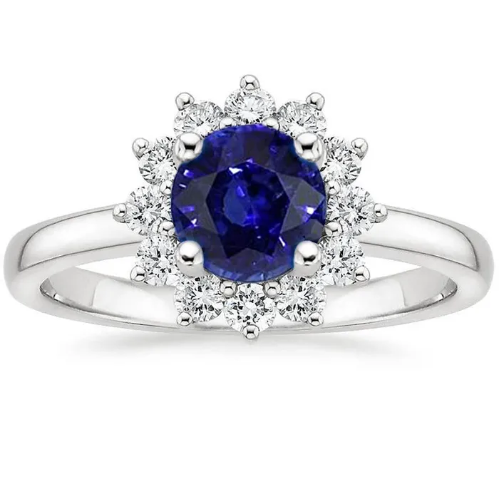 GB Rings Ceylon Sapphire And Natural Earth Mined Diamonds 220 Carats Ring White Gold 14K GB Rings Ceylon Sapphire And Natural Earth Mined Diamonds 220 Carats Ring White Gold 14K