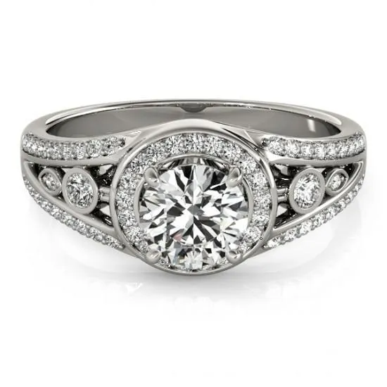 GB Rings Halo Round Brilliant Natural Earth Mined Diamond Engagement Fancy Ring 175 Carat WG 14K GB Rings Halo Round Brilliant Natural Earth Mined Diamond Engagement Fancy Ring 175 Carat WG 14K