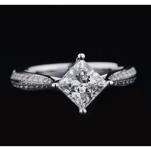 GB Rings Kite Princess Natural Earth Mined Diamond Engagement Ring 2 Carats White Gold GB Rings Kite Princess Natural Earth Mined Diamond Engagement Ring 2 Carats White Gold