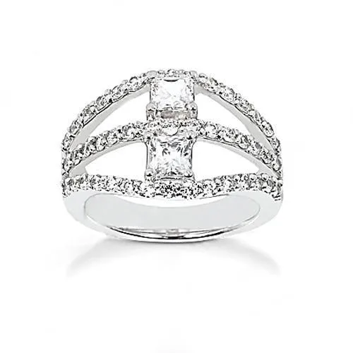 GB Rings Natural Earth Mined Diamond Split Shank Ring With Accents 140 Cts Jewelry White Gold GB Rings Natural Earth Mined Diamond Split Shank Ring With Accents 140 Cts Jewelry White Gold