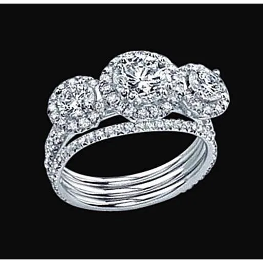 GB Rings Natural Earth Mined Diamond Three Stone Ring Set 350 Ct Beautiful White Gold Ring GB Rings Natural Earth Mined Diamond Three Stone Ring Set 350 Ct Beautiful White Gold Ring