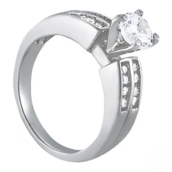 GB Rings Round Natural Earth Mined Diamond Solitaire Fancy Ring With Accent 1 Carat WG 14K GB Rings Round Natural Earth Mined Diamond Solitaire Fancy Ring With Accent 1 Carat WG 14K