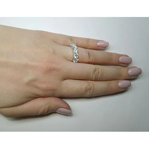 GB Rings Round Natural Earth Mined Diamond Wedding Band White Gold Women Jewelry 7 Ct GB Rings Round Natural Earth Mined Diamond Wedding Band White Gold Women Jewelry 7 Ct