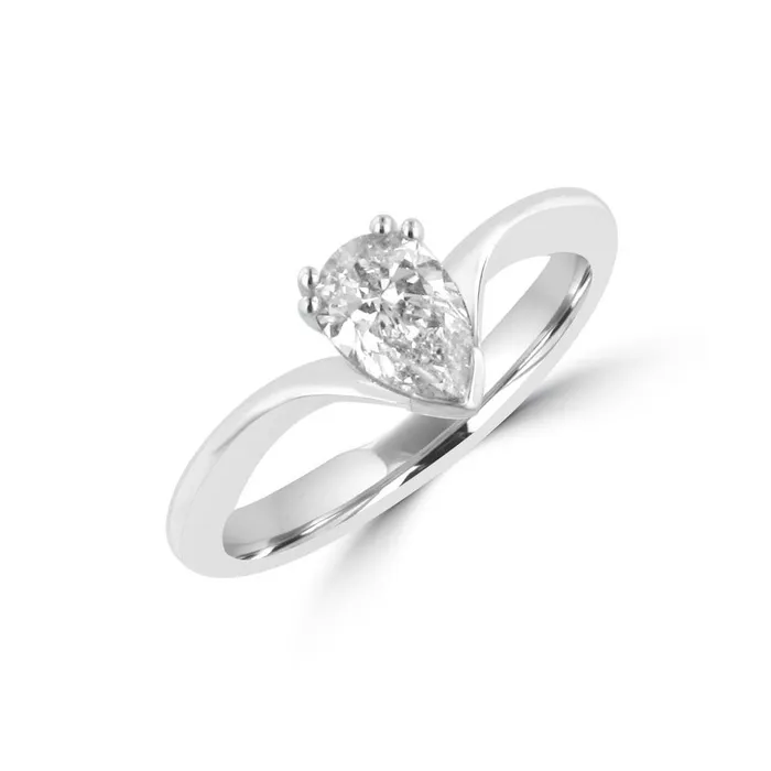 GB Rings Solitaire Pear Cut 2 Carat Natural Earth Mined Diamond Engagement Ring GB Rings Solitaire Pear Cut 2 Carat Natural Earth Mined Diamond Engagement Ring