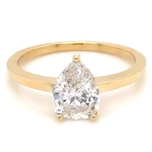 GB Rings Solitaire Pear Natural Earth Mined Diamond Engagement Ring 150 Carats Yellow Gold 14K GB Rings Solitaire Pear Natural Earth Mined Diamond Engagement Ring 150 Carats Yellow Gold 14K