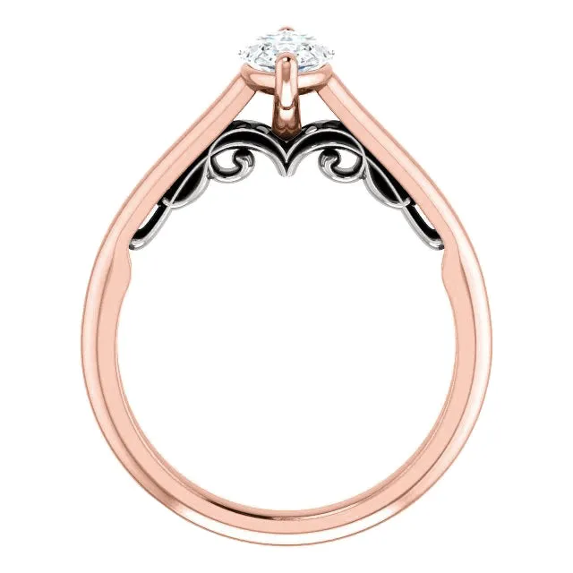 GB Rings Solitaire Ring Marquise Natural Earth Mined Diamond 150 Carats Two Tone Gold 14K GB Rings Solitaire Ring Marquise Natural Earth Mined Diamond 150 Carats Two Tone Gold 14K
