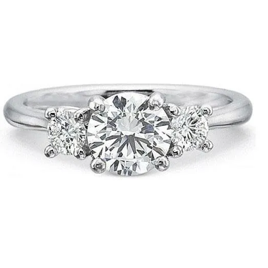 GB Rings Three Stone 325 Carats Round Natural Earth Mined Diamond Wedding Ring White Gold GB Rings Three Stone 325 Carats Round Natural Earth Mined Diamond Wedding Ring White Gold