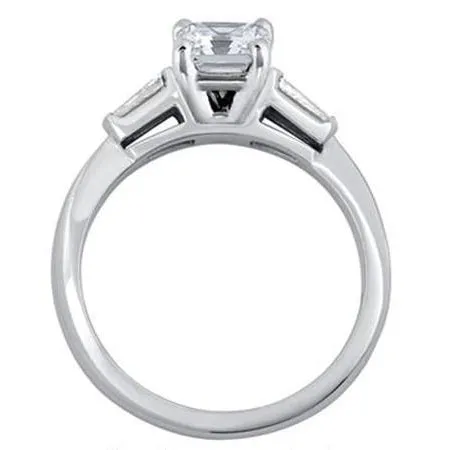 GB Rings Three Stone Emerald And Baguette Cut Natural Earth Mined Diamond Ring 161 Carats