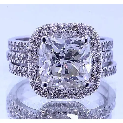 GB Rings Vintage Type Anniversary Ring Cushion Lab Grown Diamond