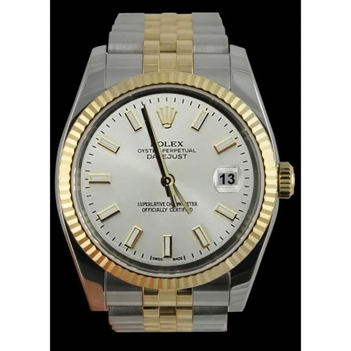 GB Watches Datejust Rolex Gents Watch White Stick Dial Ss Gold Jubilee QUICK SET GB Watches Datejust Rolex Gents Watch White Stick Dial Ss Gold Jubilee QUICK SET