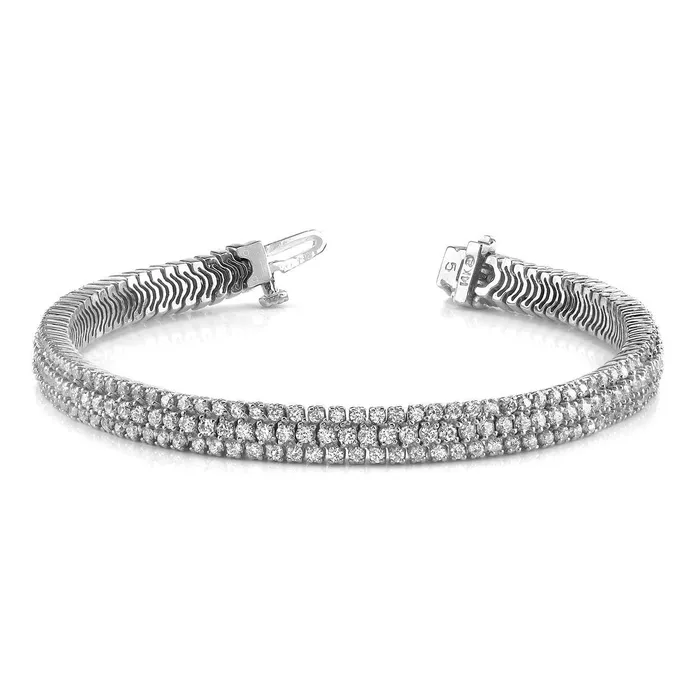 GB White Gold 14K Showstopper Triple Row 925 Ct Round Cut Real Natural Earth Mined Diamonds Rings GB White Gold 14K Showstopper Triple Row 925 Ct Round Cut Real Natural Earth Mined Diamonds Rings