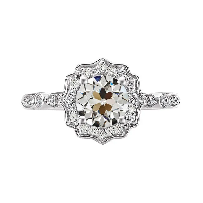 Halo Ring Round Old Miner Natural Earth Mined Diamond Vintage Style Prong Set 4 Carats HarryChadEntcom Rings Halo Ring Round Old Miner Natural Earth Mined Diamond Vintage Style Prong Set 4 Carats HarryChadEntcom Rings