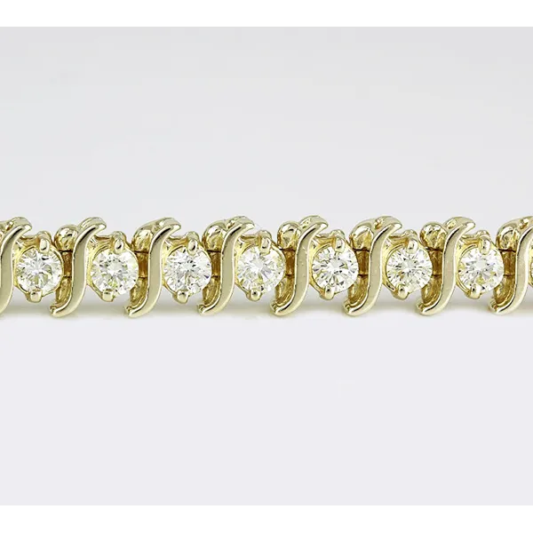 HarryChadEntcom Bracelets Yellow Gold 14K S Style Bracelet 7 Inches 9 carats Natural Diamonds F VS1 HarryChadEntcom Bracelets Yellow Gold 14K S Style Bracelet 7 Inches 9 carats Natural Diamonds F VS1